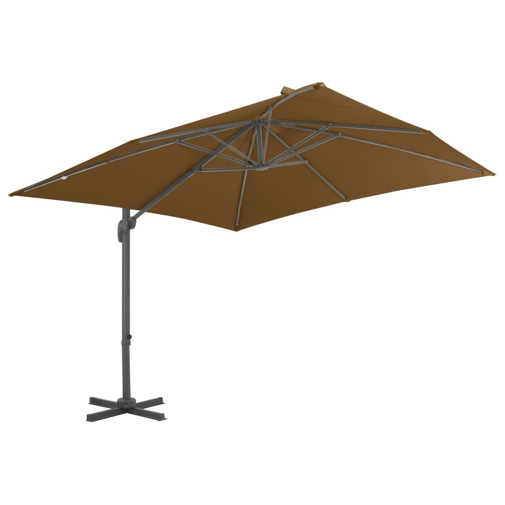 Vidaxl Floating parasol with aluminum pole 300x300 cm taupe