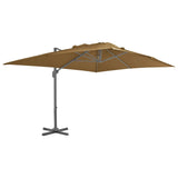 Vidaxl Floating Parasol med aluminiumstang 400x300 cm taupe