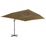 Vidaxl Floating Parasol med aluminiumstang 400x300 cm taupe