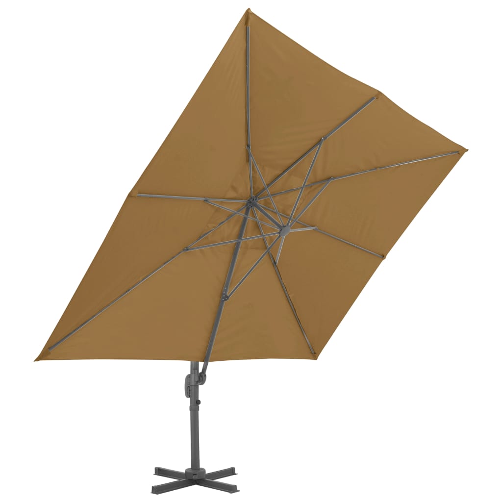 Vidaxl Floating Parasol med aluminiumstang 400x300 cm taupe