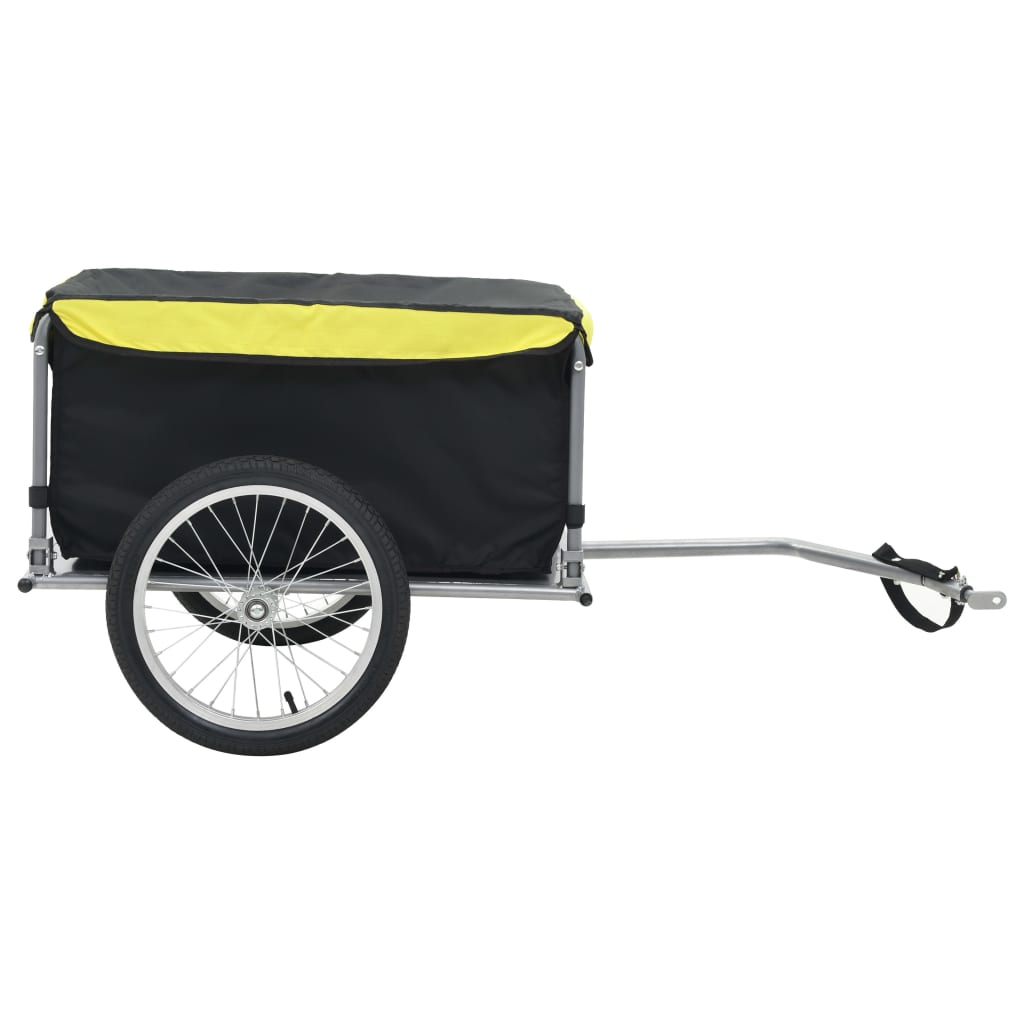 Vidaxl cykeltrailer 65 kg sort og gul