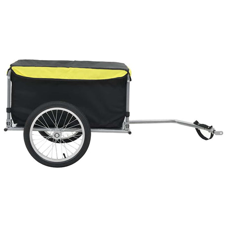Vidaxl fietstrailer 65 kg zwart en geel