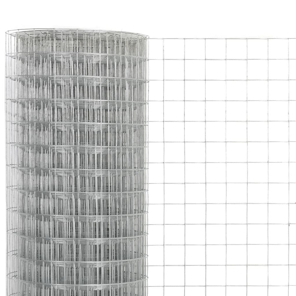 Vidaxl kippengaas 25x1,5 m gegalvaniseerd staal zilverkleurig