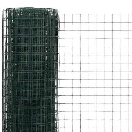 Vidaxl kippengaas 10x0,5 m staal met pvc coating groen