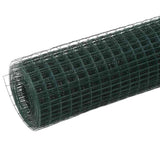Vidaxl kippengaas 10x0,5 m staal met pvc coating groen