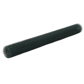 Vidaxl kippengaas 10x1,5 m staal met pvc coating groen