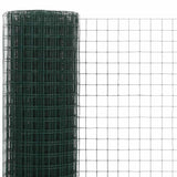 Vidaxl kippengaas 10x1,5 m staal met pvc coating groen
