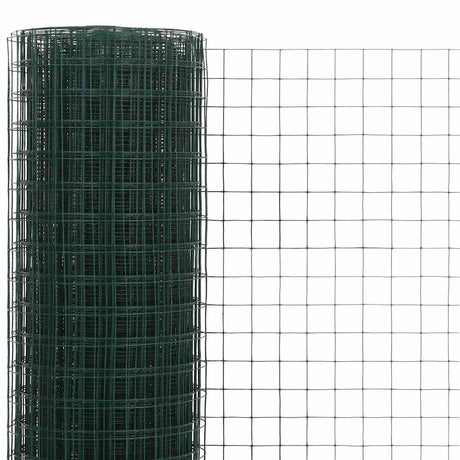 Vidaxl kippengaas 10x1,5 m staal met pvc coating groen