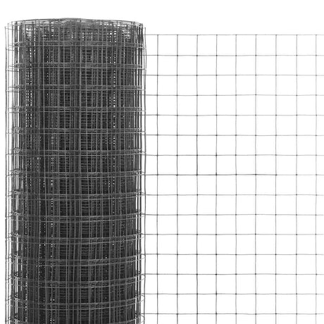 Vidaxl kippengaas 10x1 m staal met pvc coating grijs