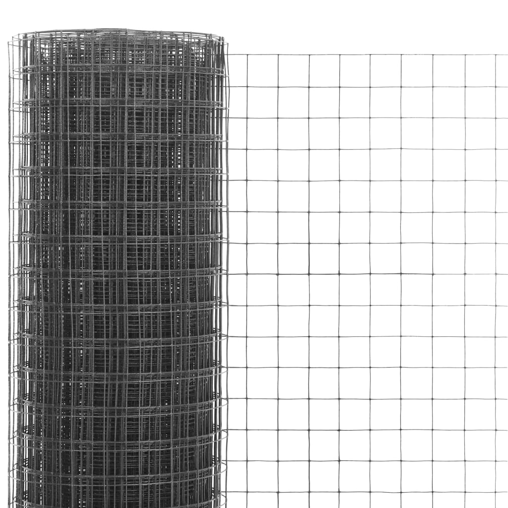 Vidaxl Chicken Wire 10x0,5 m ocel s PVC povlakem šedou