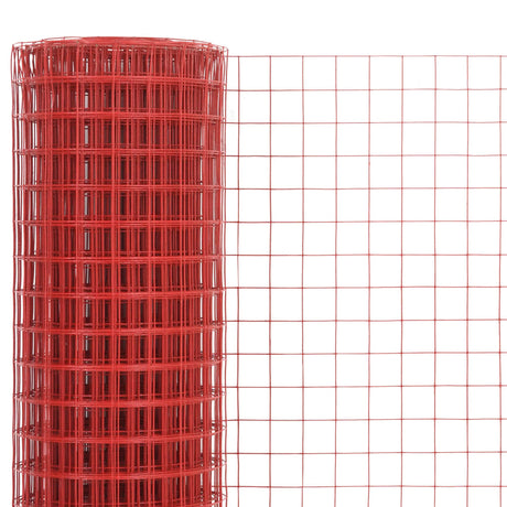 Vidaxl kippengaas 10x1,5 m staal met pvc coating rood