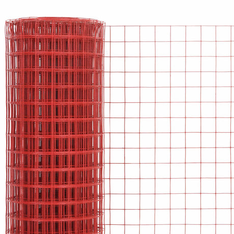 Vidaxl kippengaas 25x0,5 m staal met pvc coating rood