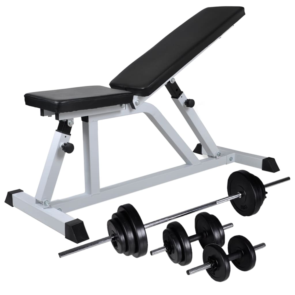 VidaXL Trainingsbank met halterset 30,5 kg