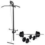 Vidaxl Power Tower pro zeď s činka nastaveno 60,5 kg