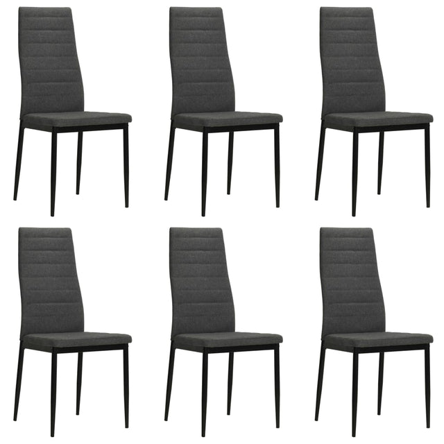 Vidaxl eetkamerstoelen 6 st stof donkergrijs