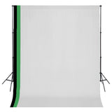 Vidaxl fotostudioset met 3 katoenen achtergronden en frame 3x3 m