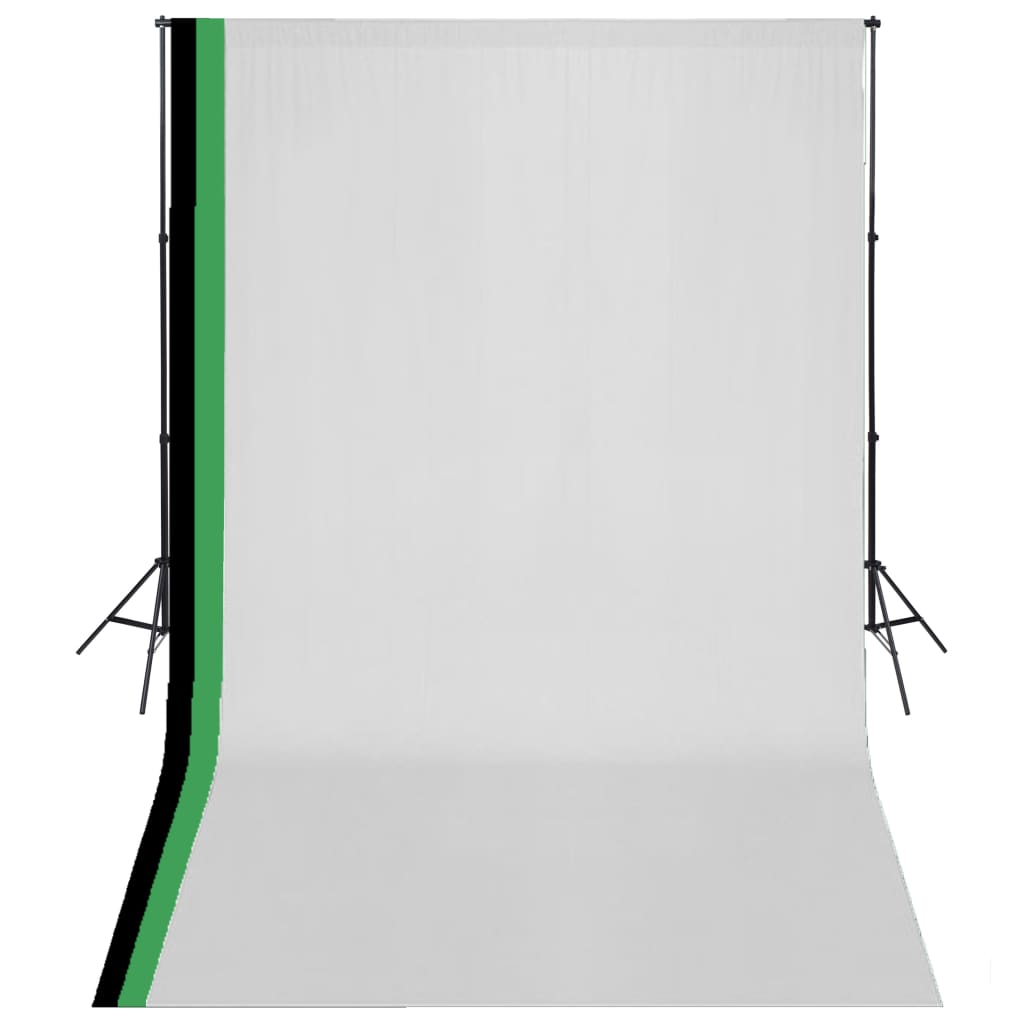 Vidaxl Photo studio set with 3 cotton backgrounds and frame 3x5 m