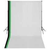 Vidaxl Photo studio set with 3 cotton backgrounds and frame 3x5 m