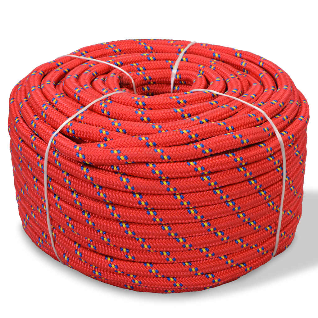 Vidaxl boot touw 12 mm 250 m polypropyleen rood