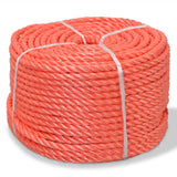 Vidaxl Rope skręcony 12 mm 250 m pomarańczowy polipropylenowy