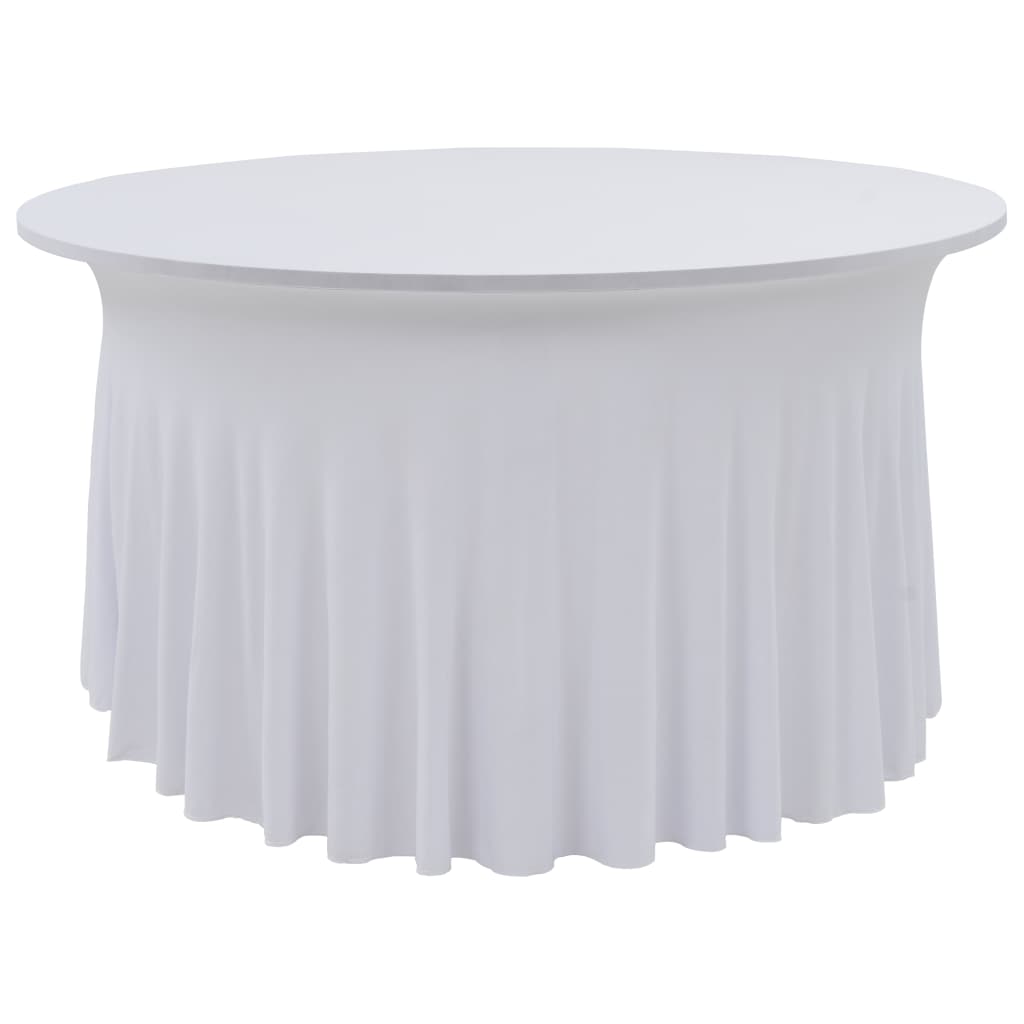 Vidaxl 2 St Table Covers Stretch s sukní 120x74 cm bílá