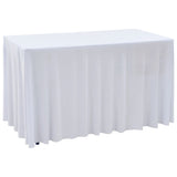 Vidaxl 2 Coperture da tavolo Slimi con gonna 120x60.5x74 cm bianco