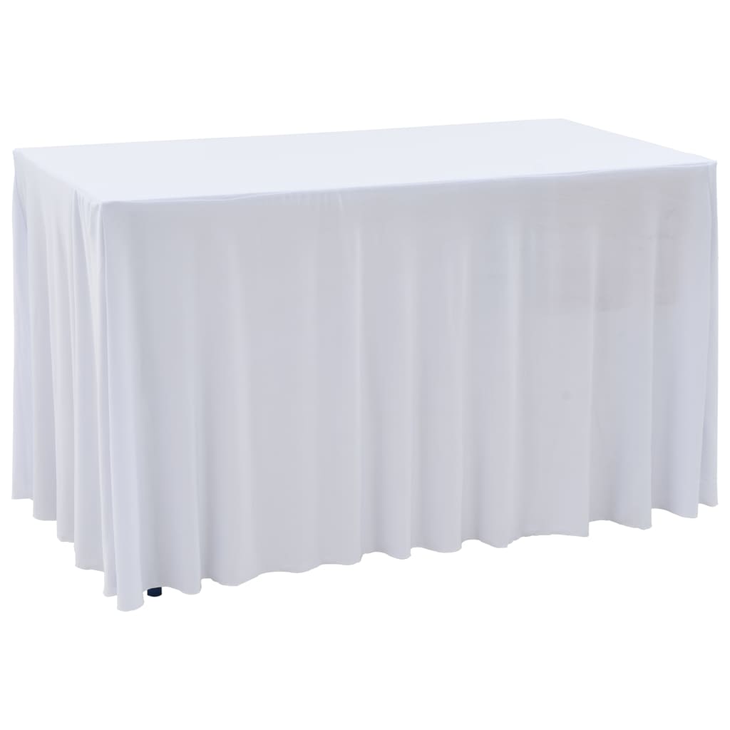 Vidaxl 2 stage de table étirement avec la jupe 183x76x74 cm blanc