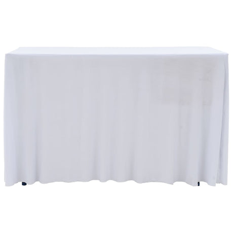 Vidaxl 2 Coperture da tavolo Stretch con gonna 243x76x74 cm bianco