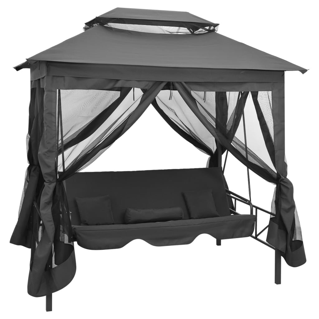 Vidaxl Swing pour l'extérieur avec toit 220x160x240 cm anthracite en acier