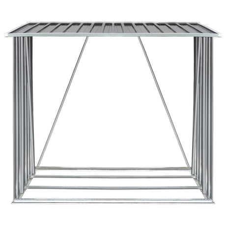 Vidaxl haardhoutschuur 163x83x154 cm gegalvaniseerd staal grijs