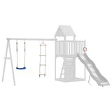 Vidaxl schommelzitje met touwladder polyetheen blauw