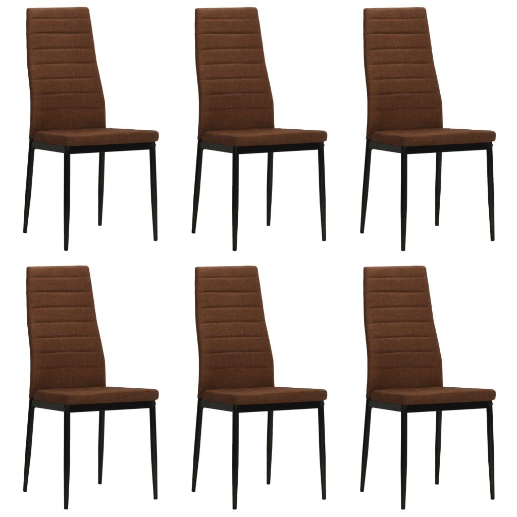 Vidaxl eetkamerstoelen 6 st stof bruin