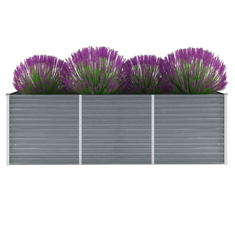 Vidaxl plantenbak verhoogd 240x80x77 cm gegalvaniseerd staal grijs