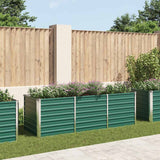 Plantador Vidaxl elevado 240x80x77 cm de acero galvanizado verde