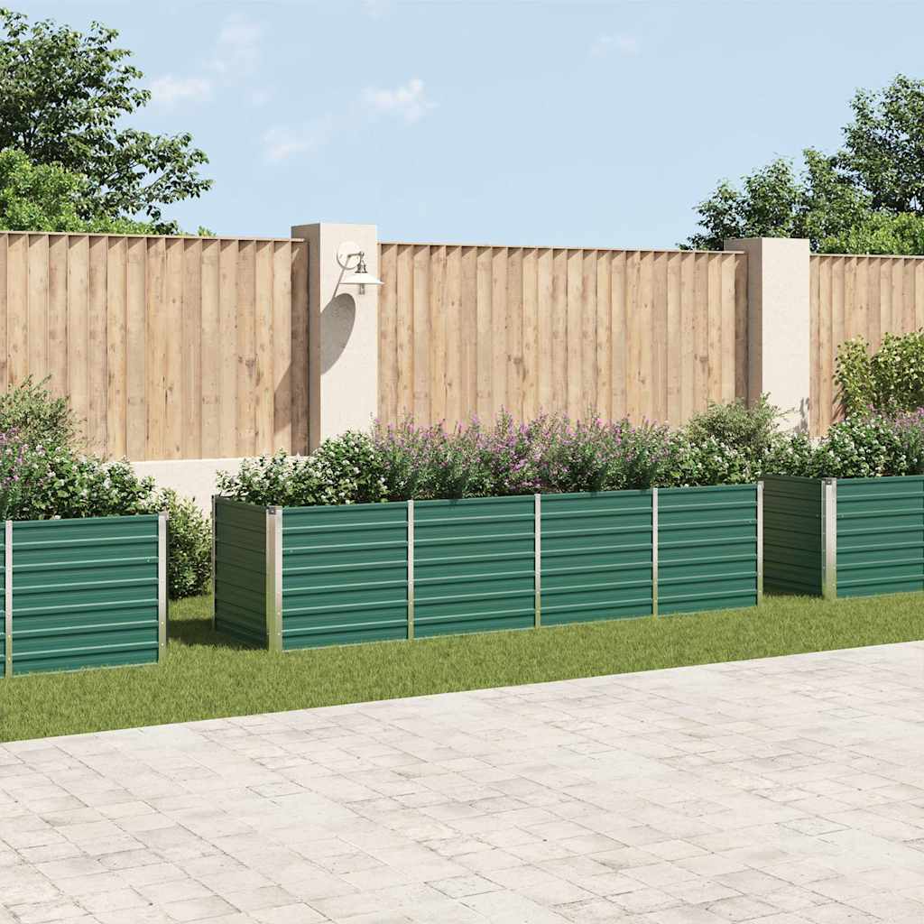 Vidaxl plantenbak verhoogd 320x80x77 cm gegalvaniseerd staal groen