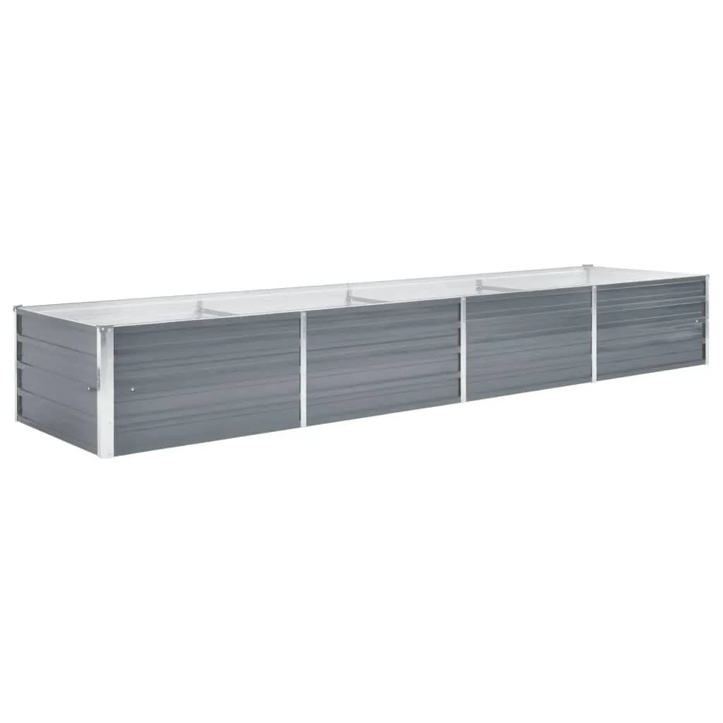 Vidaxl fioriera raccolta 320x80x45 cm grigio in acciaio zincato