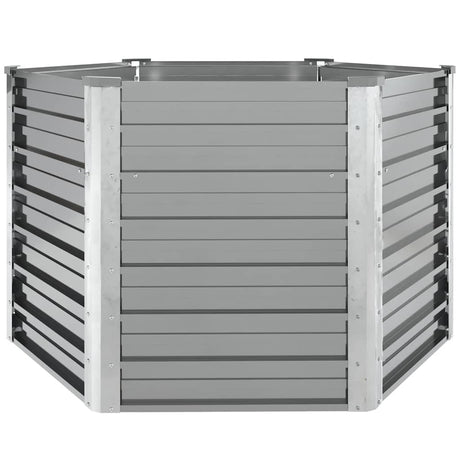 Vidaxl plantenbak verhoogd 129x129x77 cm gegalvaniseerd staal grijs