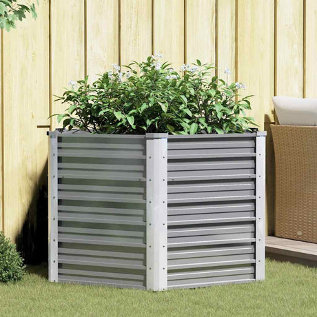 Vidaxl plantenbak verhoogd 129x129x77 cm gegalvaniseerd staal grijs
