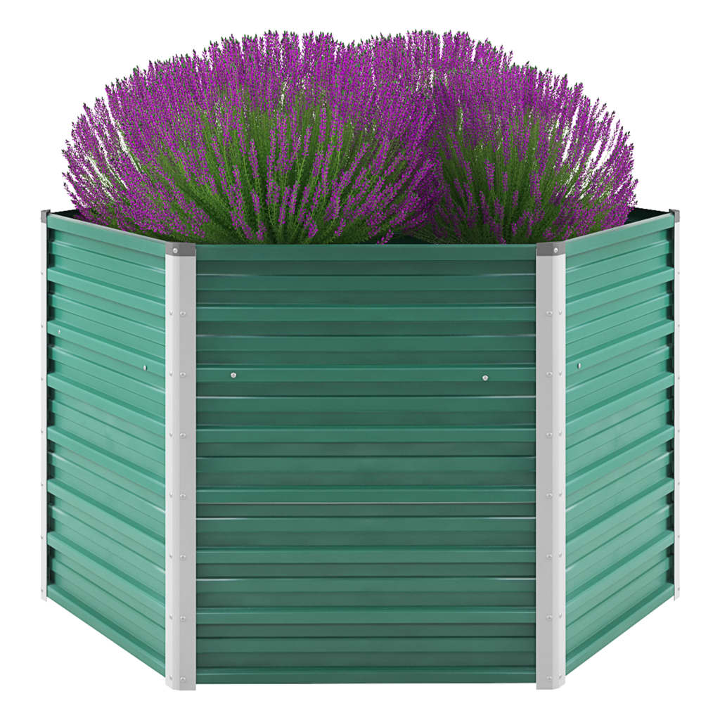 Vidaxl Planter raised 129x129x77 cm Galvanized steel green