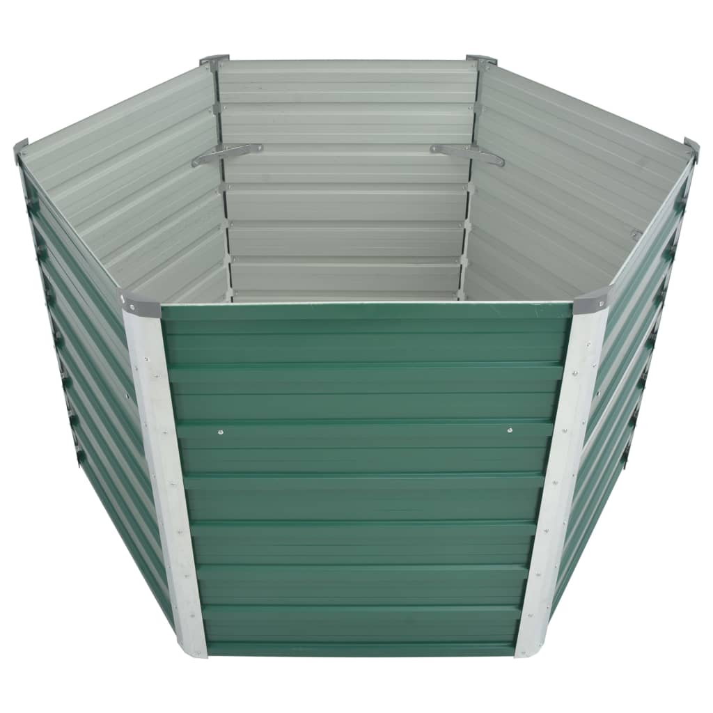 Vidaxl Planter raised 129x129x77 cm Galvanized steel green