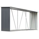 Vidaxl Sangar de bois de chauffage 330x84x152 cm Gray en acier galvanisé