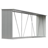 Vidaxl haardhoutschuur 330x84x152 cm gegalvaniseerd staal grijs