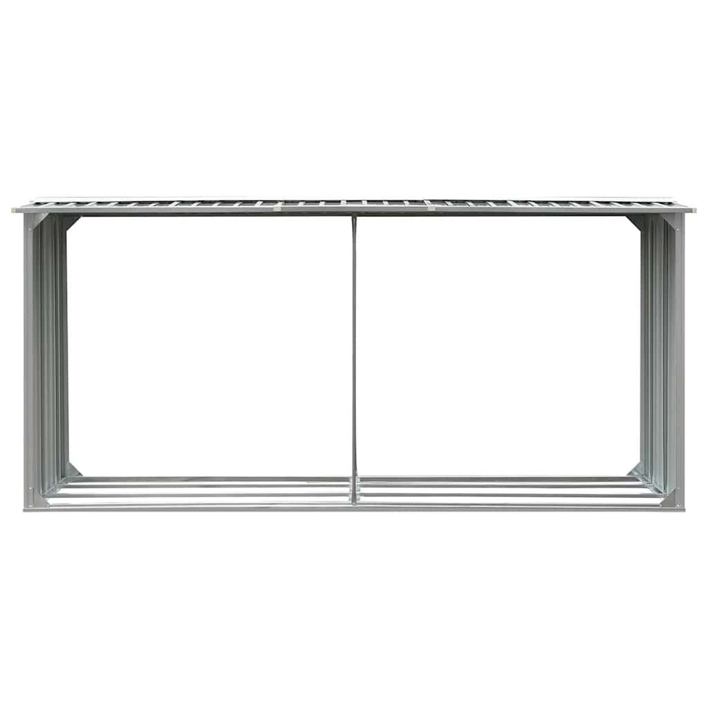 Vidaxl haardhoutschuur 330x92x153 cm gegalvaniseerd staal grijs