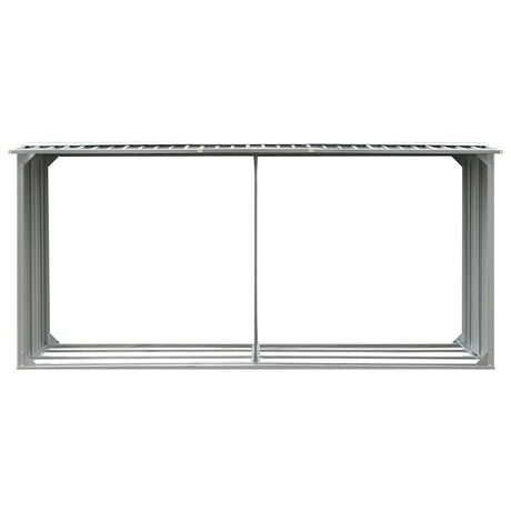 Vidaxl haardhoutschuur 330x92x153 cm gegalvaniseerd staal grijs