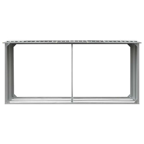 Vidaxl haardhoutschuur 330x92x153 cm gegalvaniseerd staal grijs