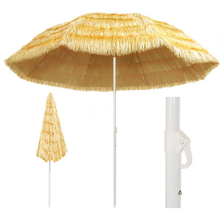 Vidaxl strandparasol hawaï stijl 300 cm naturel