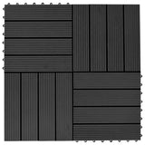 Vidaxl Terrace Tiles 30x30 cm 1 m² HKC Black 11 Sts