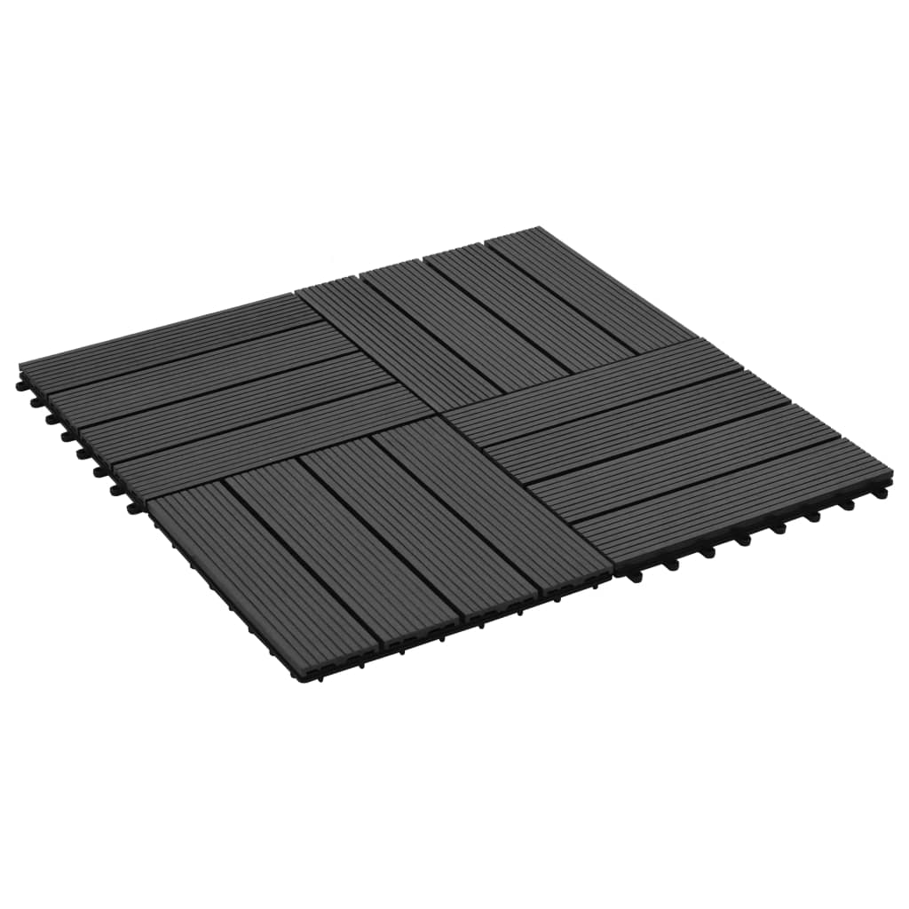 Vidaxl Terrace Tiles 30x30 cm 1 m² HKC Black 11 Sts