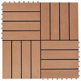 VIDAXL -Terrassenfliesen 30x30 cm 1 m² HKC Teakfarbe 11 STS