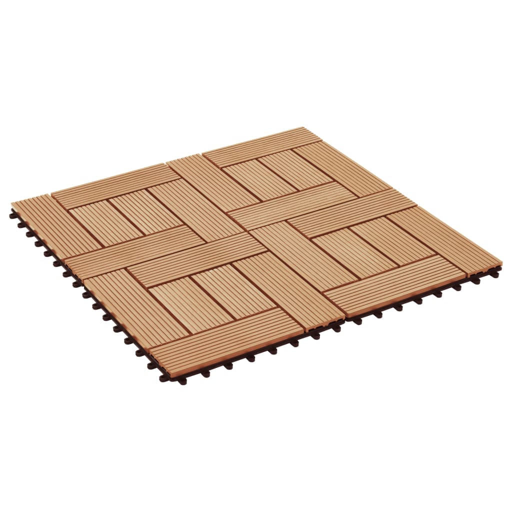 VIDAXL -Terrassenfliesen 30x30 cm 1 m² HKC Teakfarbe 11 STS